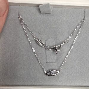 Chic Silver Necklace with Eye Charm